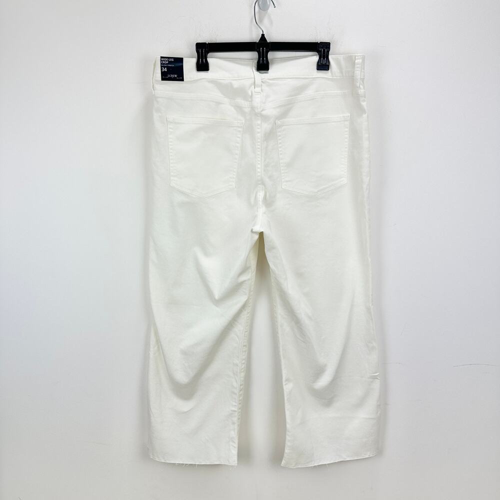J.Crew Wide Leg Cropped Jean All Day Stretch White Stretch Denim US 34 NWT - Picture 6 of 11